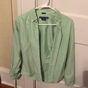 Green Ralph Lauren button Down